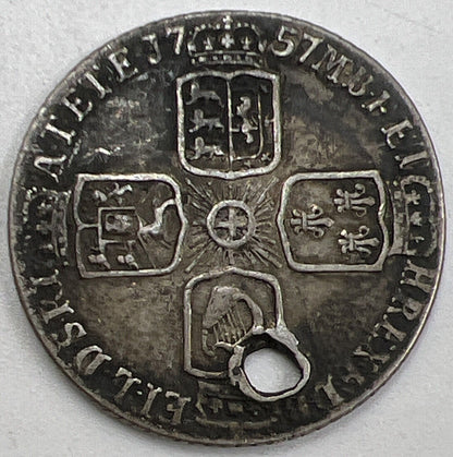 1757 George II Sixpence | British Silver Coin | Collectable Grade | a842