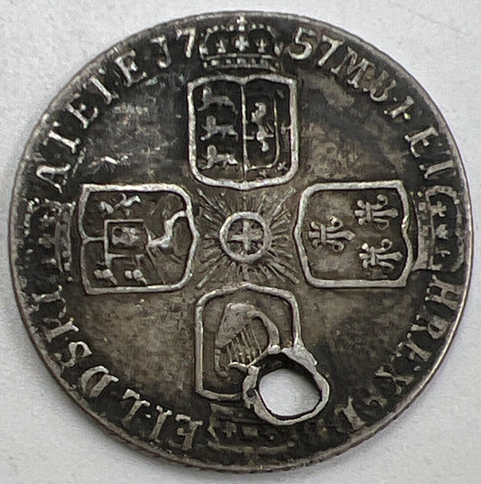 1757 George II Sixpence | British Silver Coin | Collectable Grade | a842