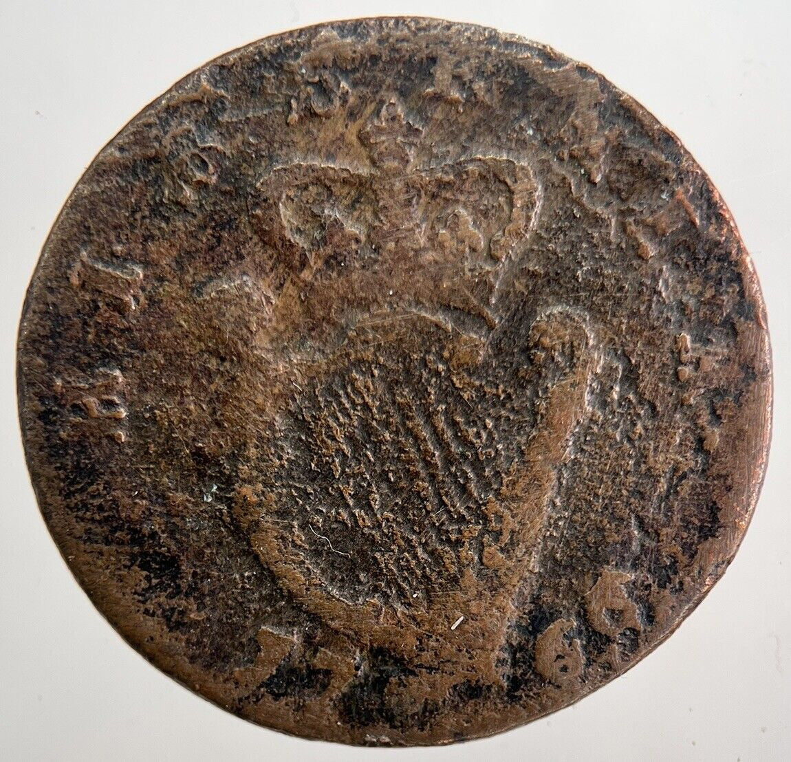 1766 Irish Hibernia Half-Penny Coin | Collectable Grade | a5696