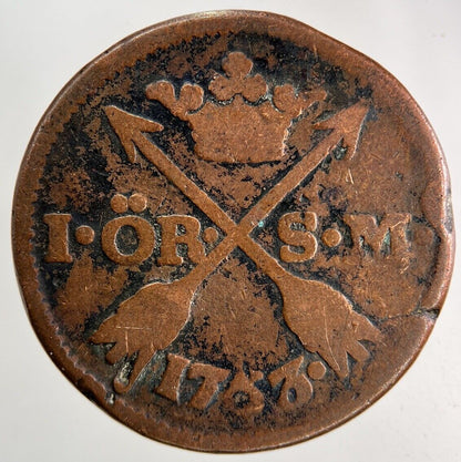 1763 Sweden 1 Ore Coin | Collectable Grade