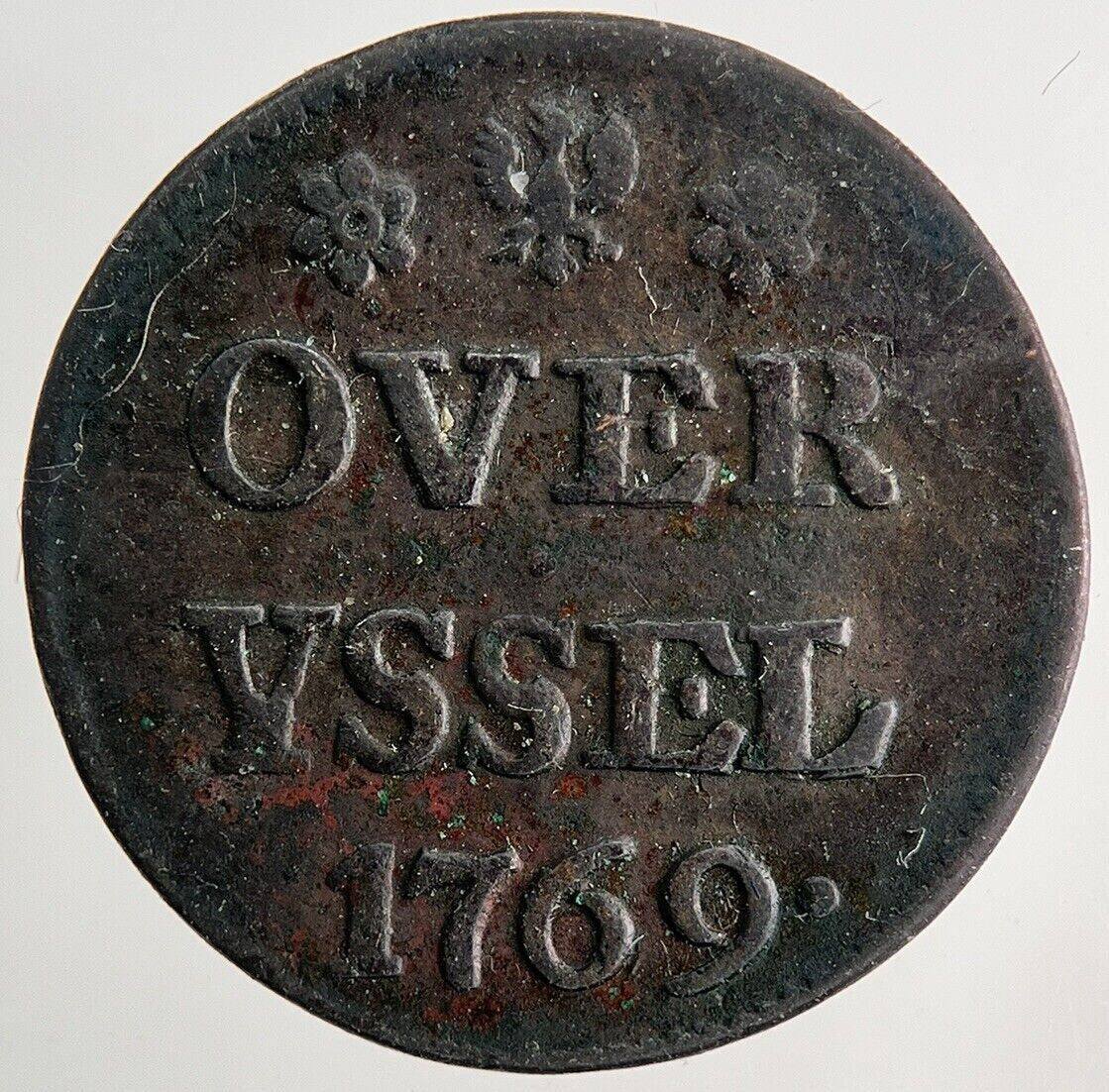 1769 Netherlands Overijssel 1 Duit Coin | Fine Collectable Grade