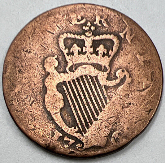176x George III Hibernia Halfpenny | Irish Copper Coin Collectable Grade | a061