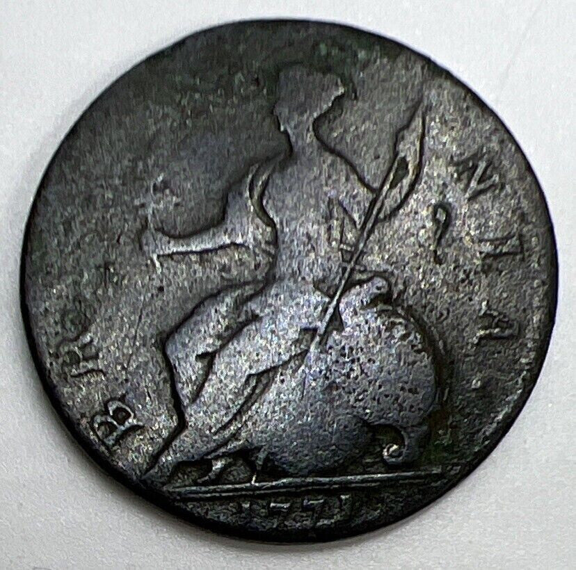1771 George III Half-Penny | British Copper Coin | Collectable Grade | a1122