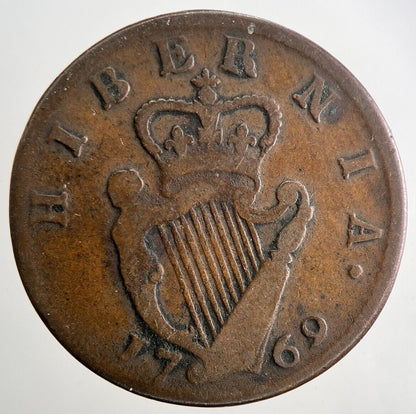 1769 George IV Irish Hibernia Half-Penny Coin | Fine Collectable Grade | a9488