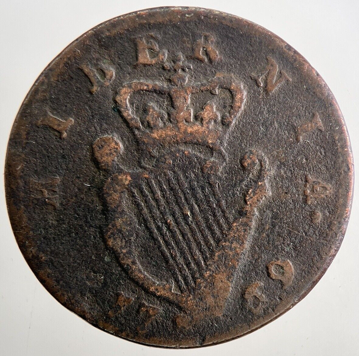 1769 George IV Irish Hibernia Half-Penny Coin | Fine Collectable Grade | a9489