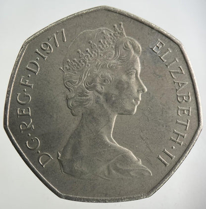 1977 Elizabeth II 2nd 50p Fifty-Pence Coin | Very High Grade
