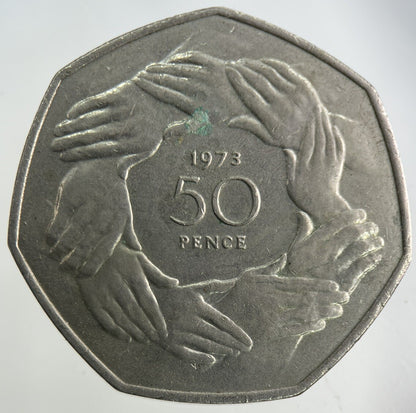 1973 Elizabeth II 2nd 50p Fifty-Pence Coin | Very High Grade