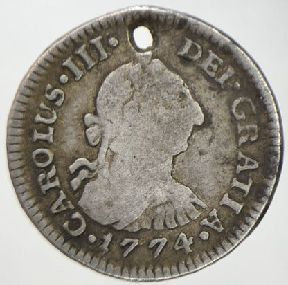 1774 1/2 Half Real Spain Silver Coin | Collectable Grade | a1027
