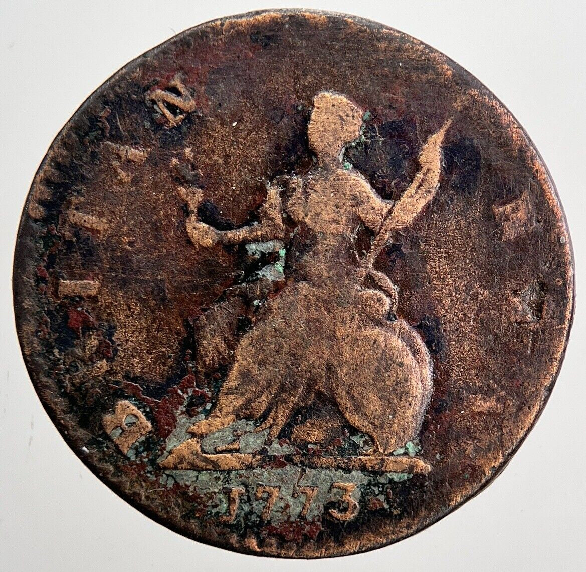 1773 George 3rd III Farthing Coin | Fine Collectable Grade | a6019