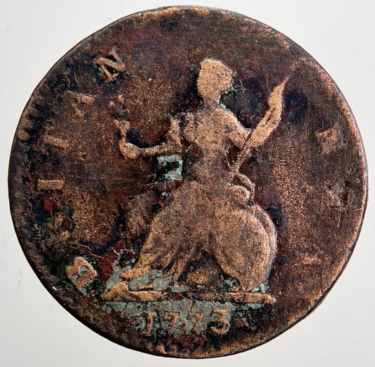 1773 George 3rd III Farthing Coin | Fine Collectable Grade | a6019