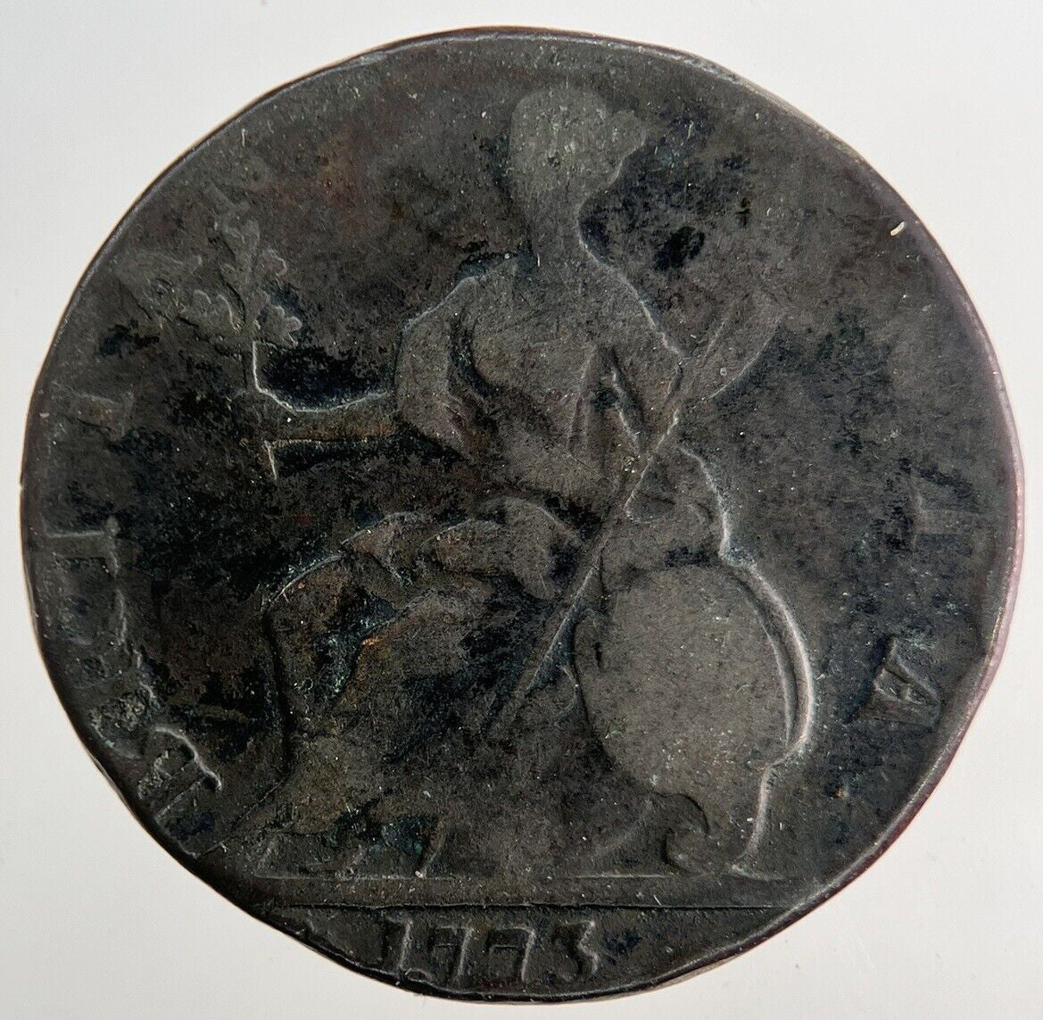 1773 George 3rd III Half-Penny British Coin | Collectable Grade | a9746