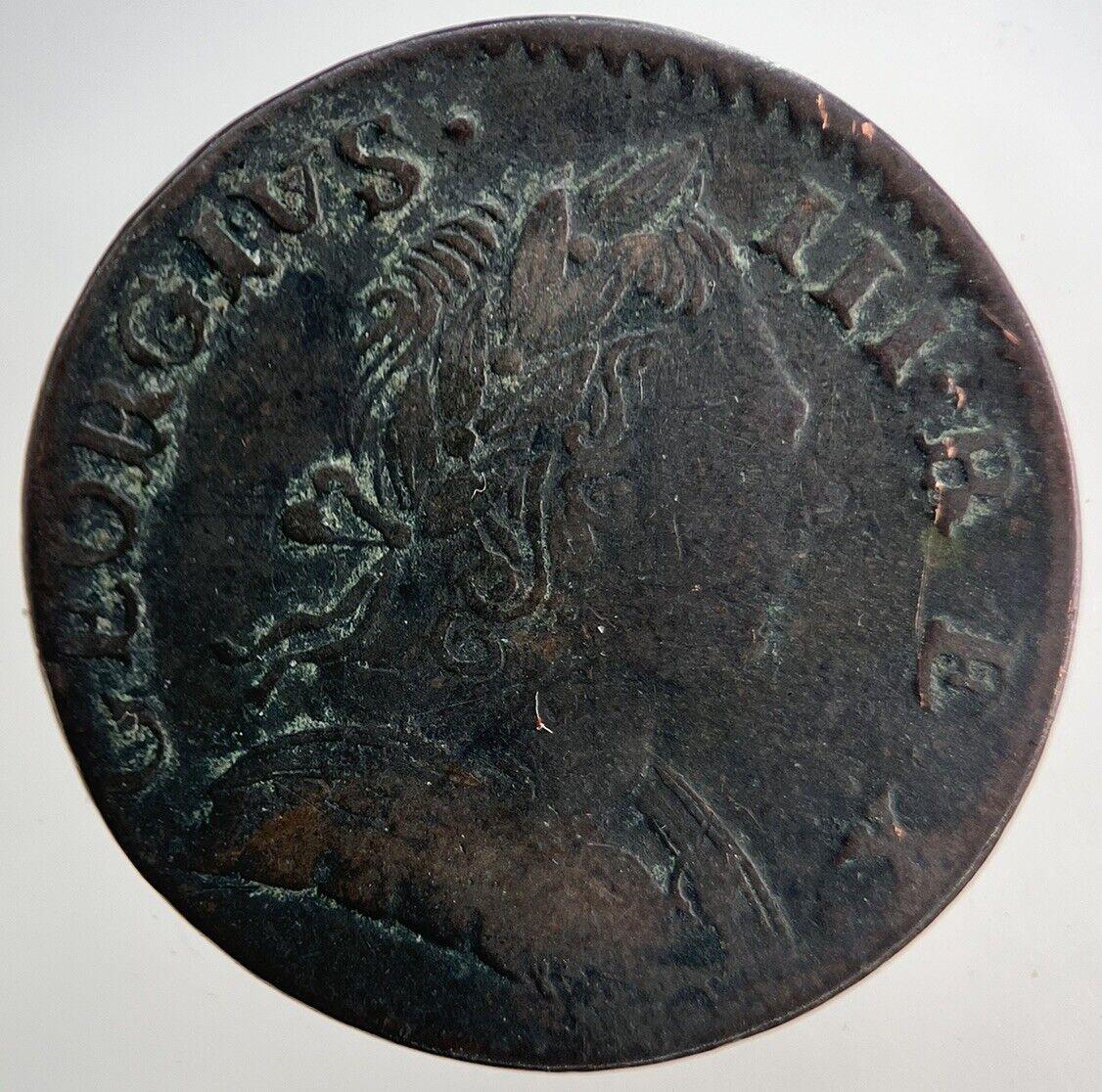 1773 George 3rd III Half-Penny British Coin | Fine Collectable Grade