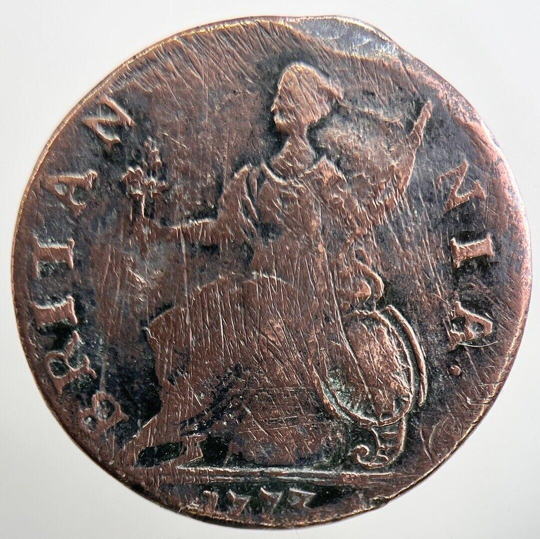 1773 George 3rd III Half-Penny British Coin | Collectable Grade | a3356