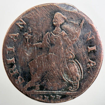 1773 George 3rd III Half-Penny British Coin | Collectable Grade | a3356