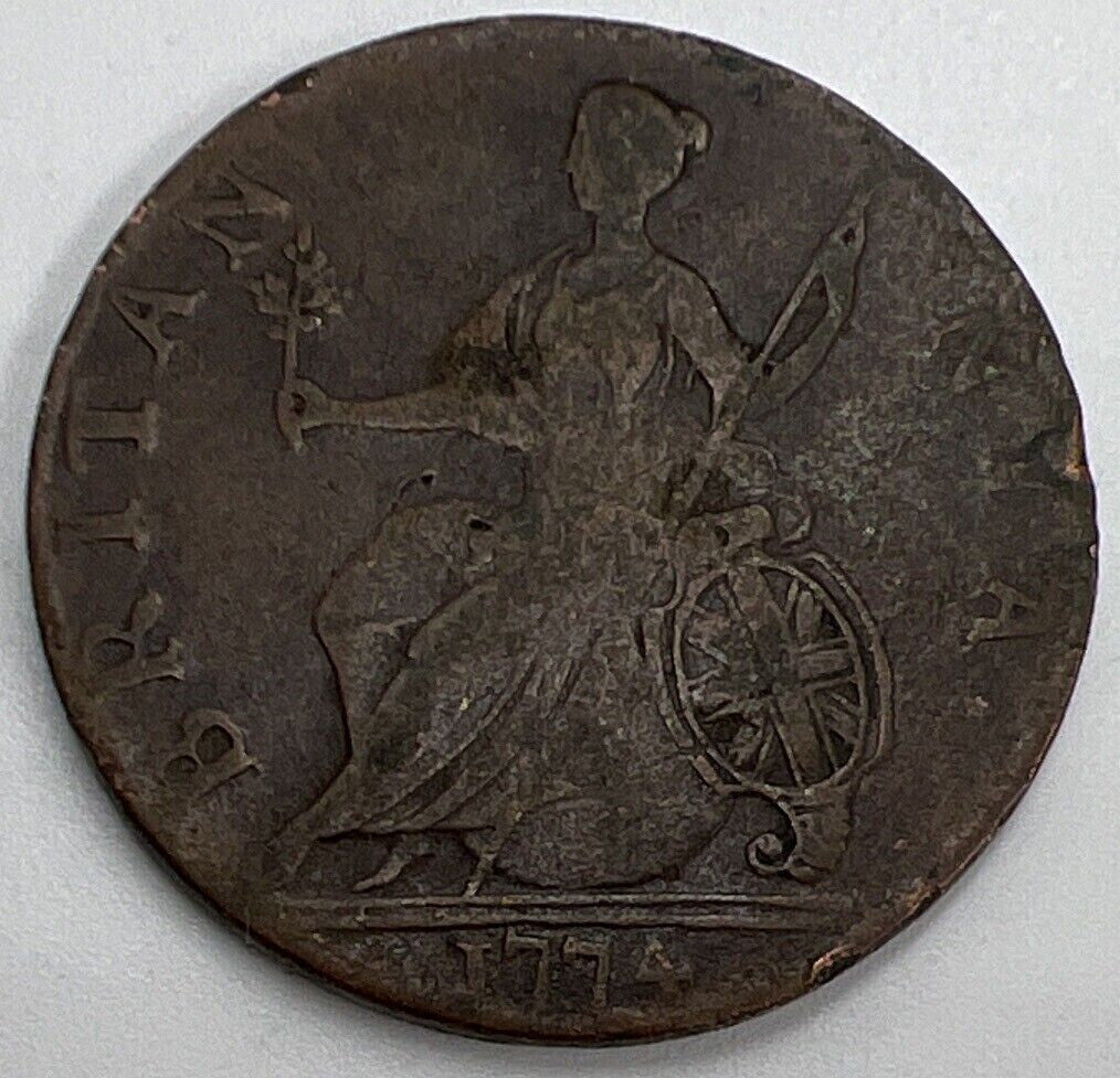 1774 Half Penny | British Copper Coin | George III | Collectable Grade | a585
