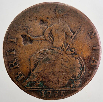 1775 George 3rd III Half-Penny Coin | Fine Collectable Grade | a6059