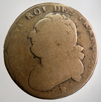 1774-1792 France 1 One Sol Coin Louis XVI | Collectable Grade