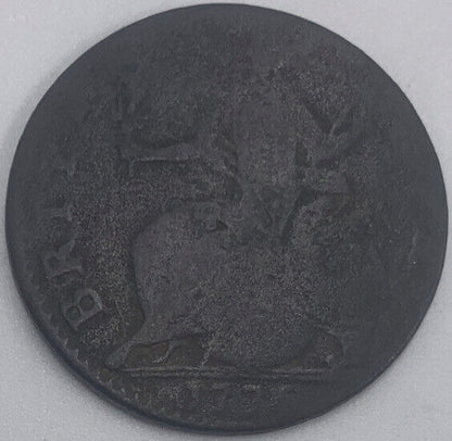 1775 Britannia Half Penny | British Copper Coin | George III | Worn Grade | a238