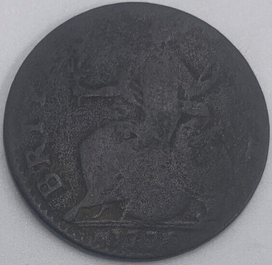 1775 Britannia Half Penny | British Copper Coin | George III | Worn Grade | a238