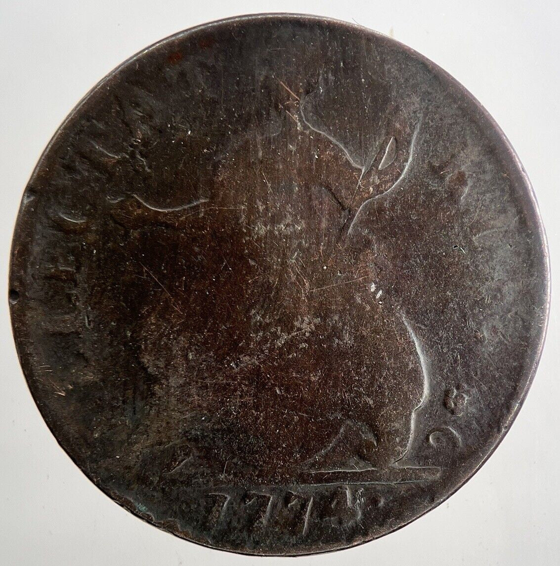 1774 No Regal Evasion Token George II Half-Penny Coin | Collectable Grade a9456