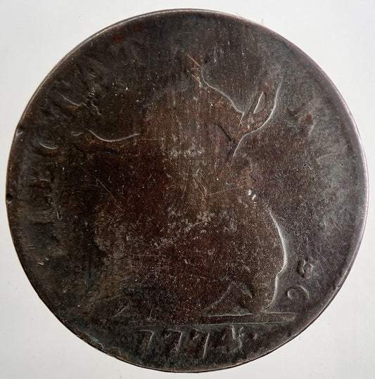 1774 No Regal Evasion Token George II Half-Penny Coin | Collectable Grade a9456