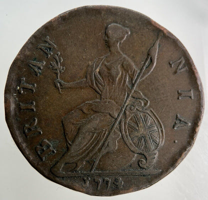 1774 George III 3rd Half-Penny Coin | Very High Grade