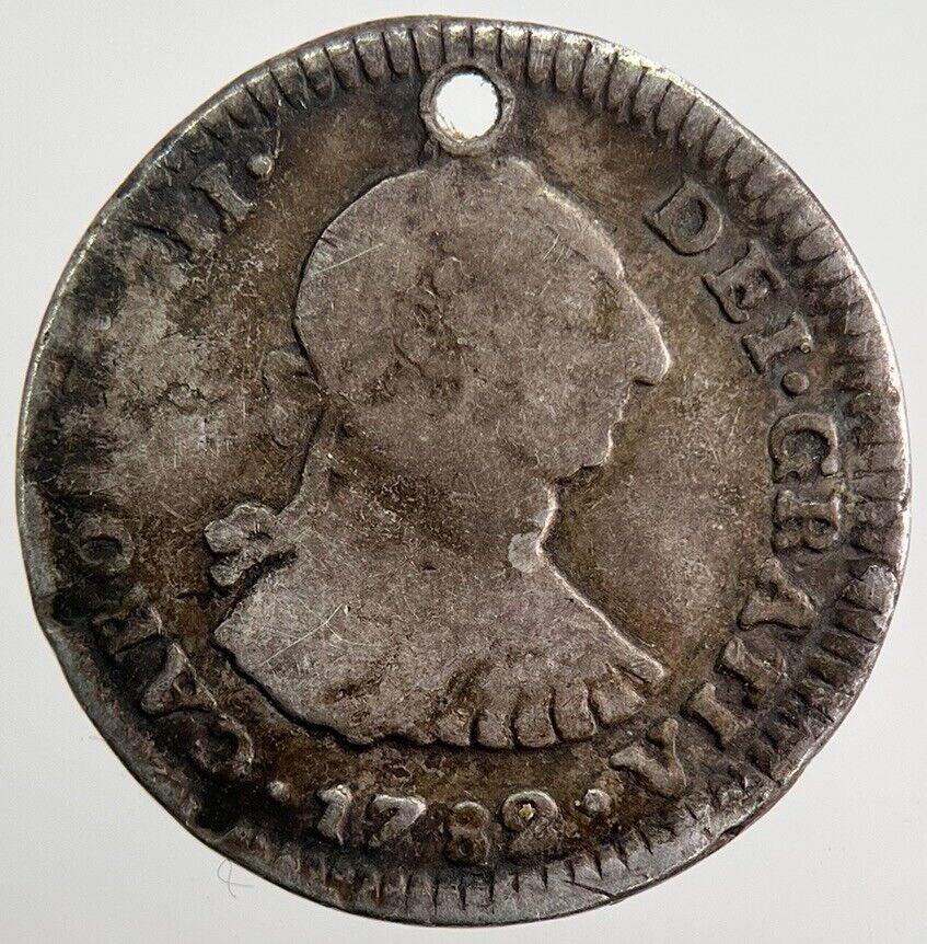 1782 Spain 2 Two Reales Silver Coin | Fine Collectable Grade | a2093