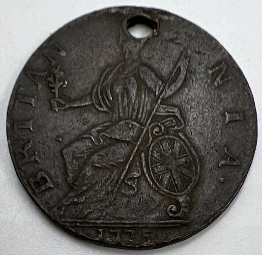 1775 George III Half-Penny | British Copper Coin | Fine Collectable Grade | a227