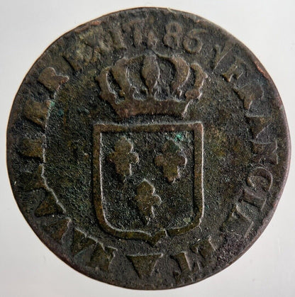 1786 France 1 One Sol Louis XVI Coin | Fine Collectable Grade | a6267