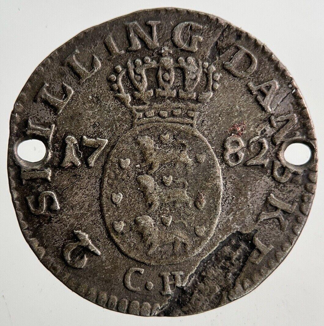 1782 Denmark 2 Skilling Dansk Silver Coin | Fine Collectable Grade
