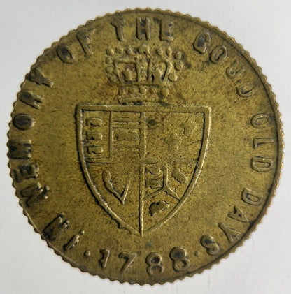 1788 British George III Gaming Good Old Days Token Coin | Fine Collectable Grade
