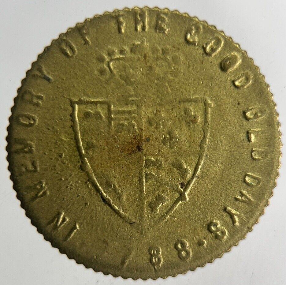 1788 British George III Gaming Good Old Days Token Coin | Fine Collectable Grade
