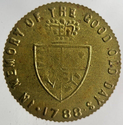 1788 British George III Gaming Good Old Days Token Coin | Fine Collectable Grade