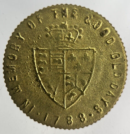 1788 British George III Gaming Good Old Days Token Coin | Fine Collectable Grade