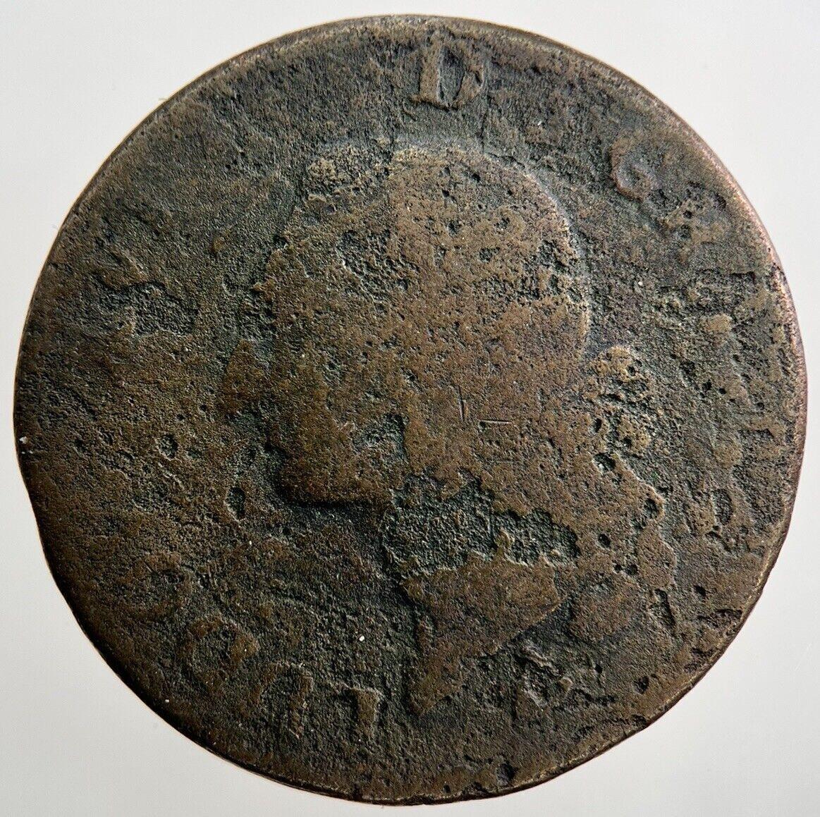 1791-R France 1/2 Sol 6 Deniers Louis XVI Coin | Fair Collectable Grade