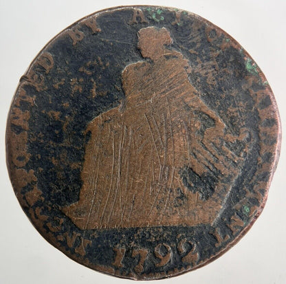 1792 Irish Dublin Half-Penny Token Coin | Collectable Grade | a9987