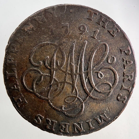 1791 Paris Mines Half-Penny Coin | Fine Collectable Grade