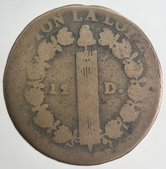 1792 Louis XVI France 1 Sol 12 Deniers Coin | Collectable Grade | a6359