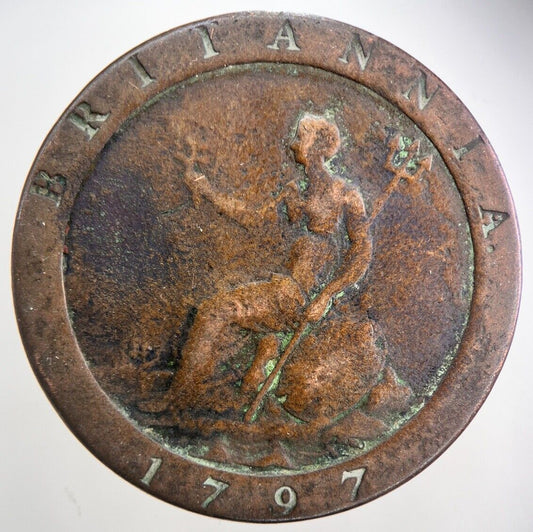 1797 George III 3rd Cartwheel One Penny Coin | Collectable Grade | a1524