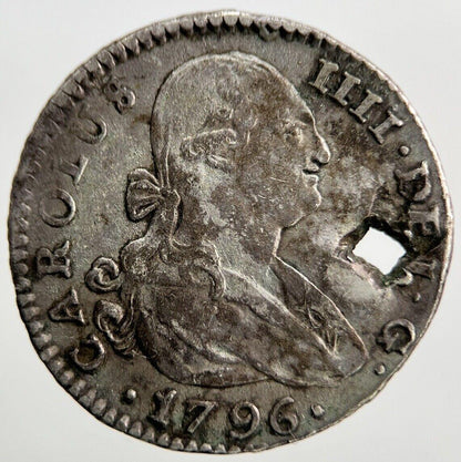1796 1 One Real Spain Silver Coin | Fine Collectable Grade | a786