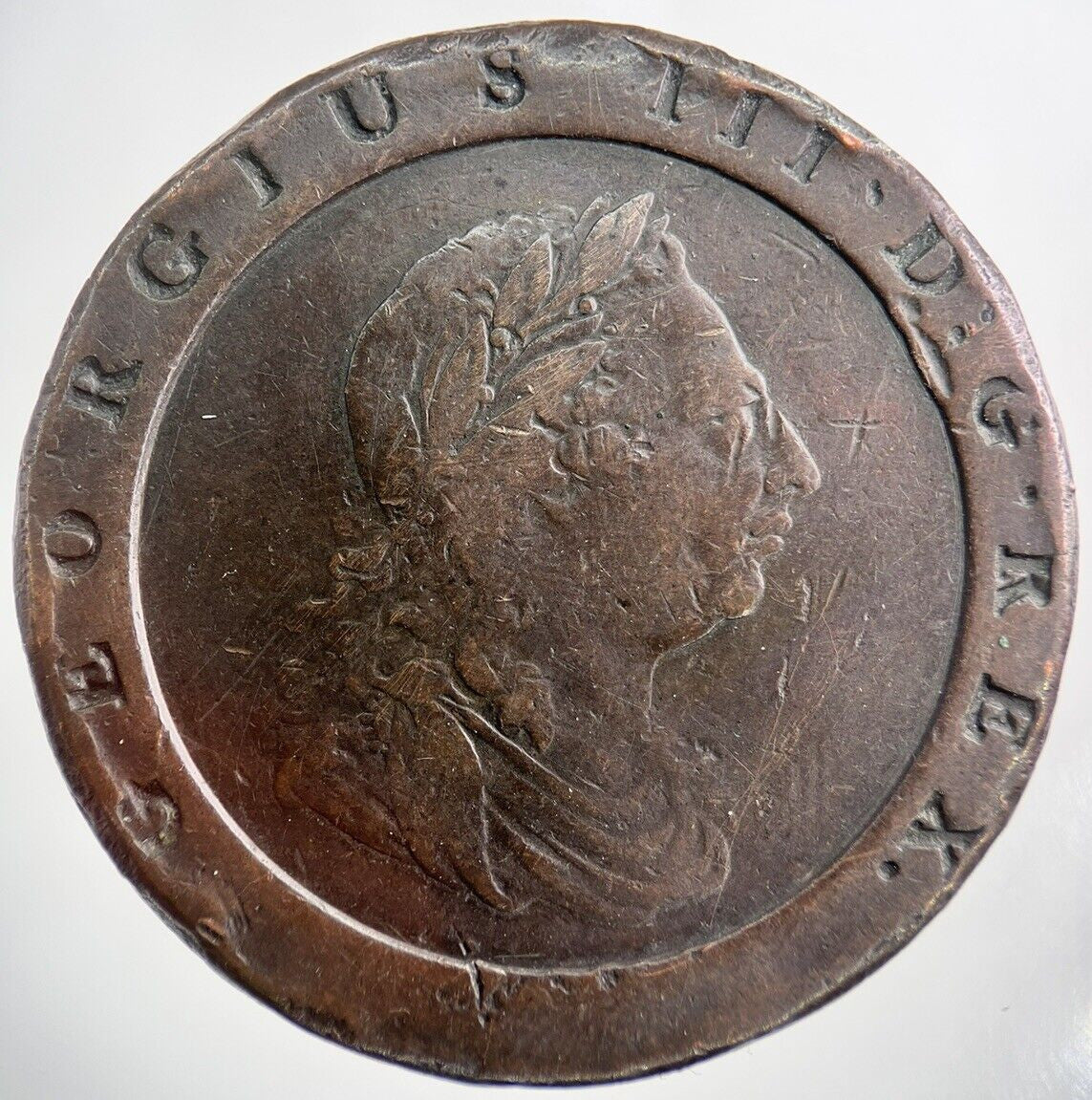 1797 George III 3rd Two-Pence Coin | Fine Collectable Grade | a2203
