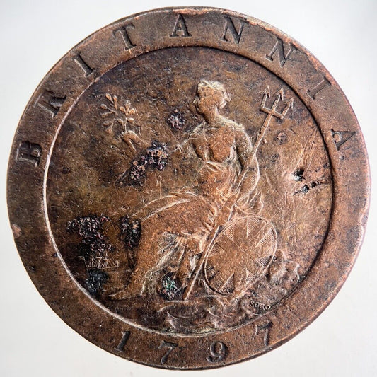 1797 George III 3rd Cartwheel One Penny Coin | Very High Grade | a9165