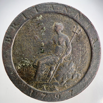 1797 George III 3rd Cartwheel One Penny Coin | Fine Collectable Grade | a2102