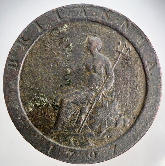 1797 George III 3rd Cartwheel One Penny Coin | Fine Collectable Grade | a2102