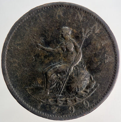1799 George 3rd III Half-Penny Coin | Fine Collectable Grade | a9920