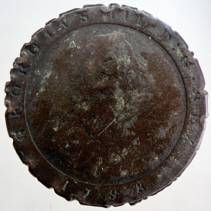 1798 Isle of Man Cartwheel Half-Penny Coin | Collectable Grade | a6201