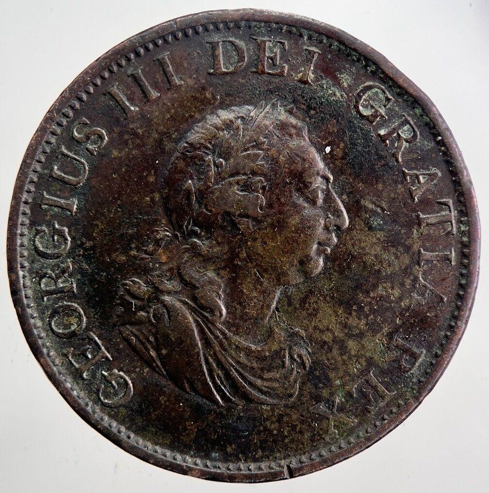 1799 George 3rd III Half-Penny Coin | Very High Grade | a6022