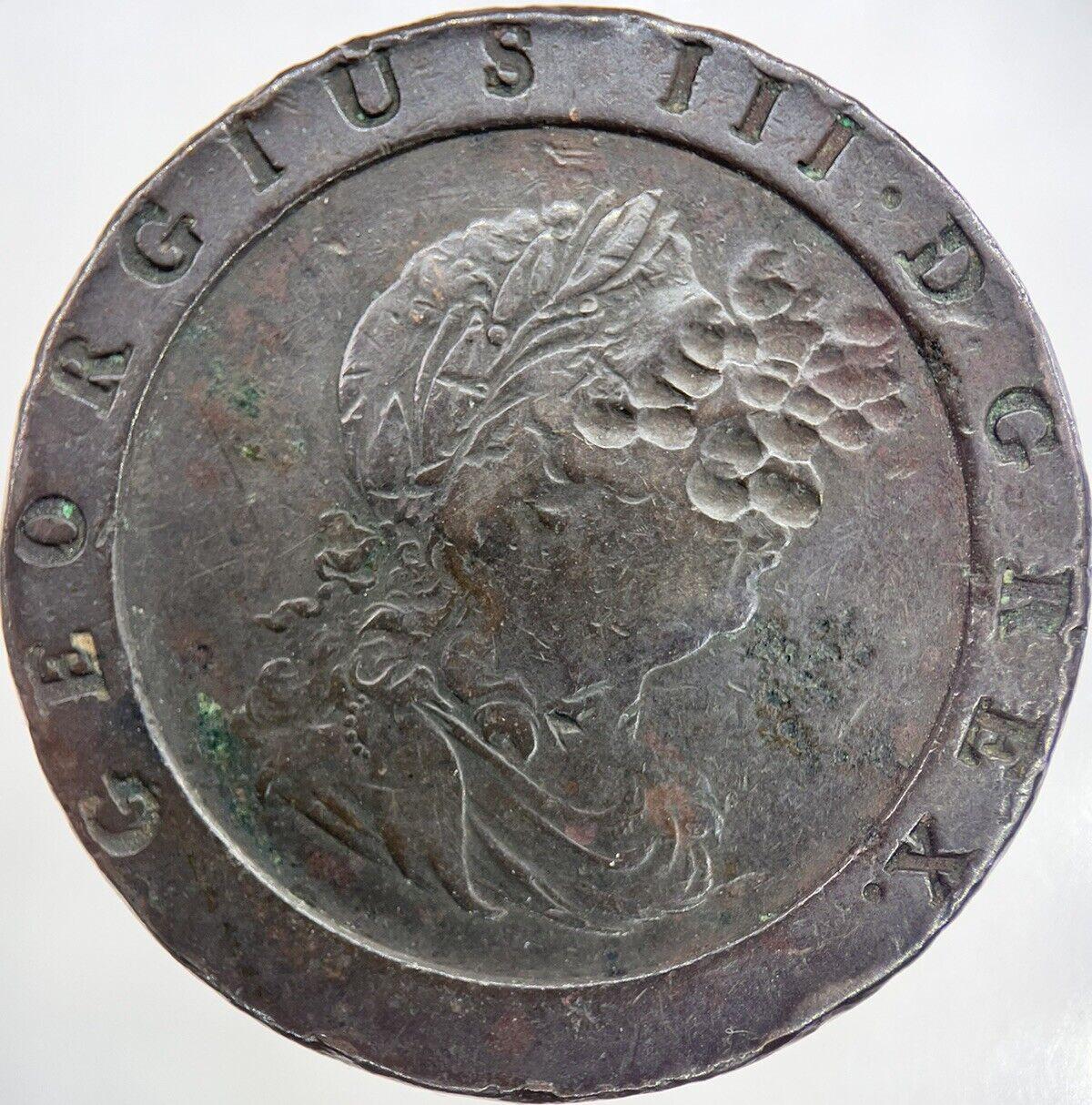 1797 George III Large Cartwheel Two-Pence Coin | Fine Collectable Grade | a3717