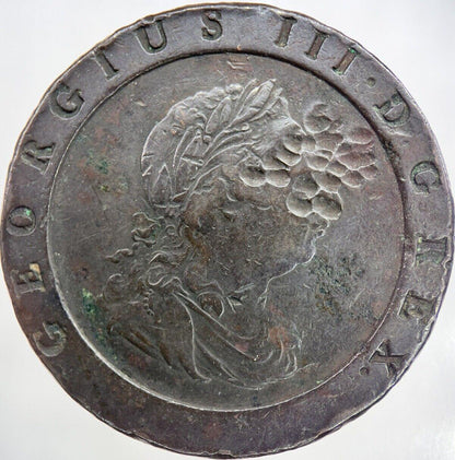 1797 George III Large Cartwheel Two-Pence Coin | Fine Collectable Grade | a3717