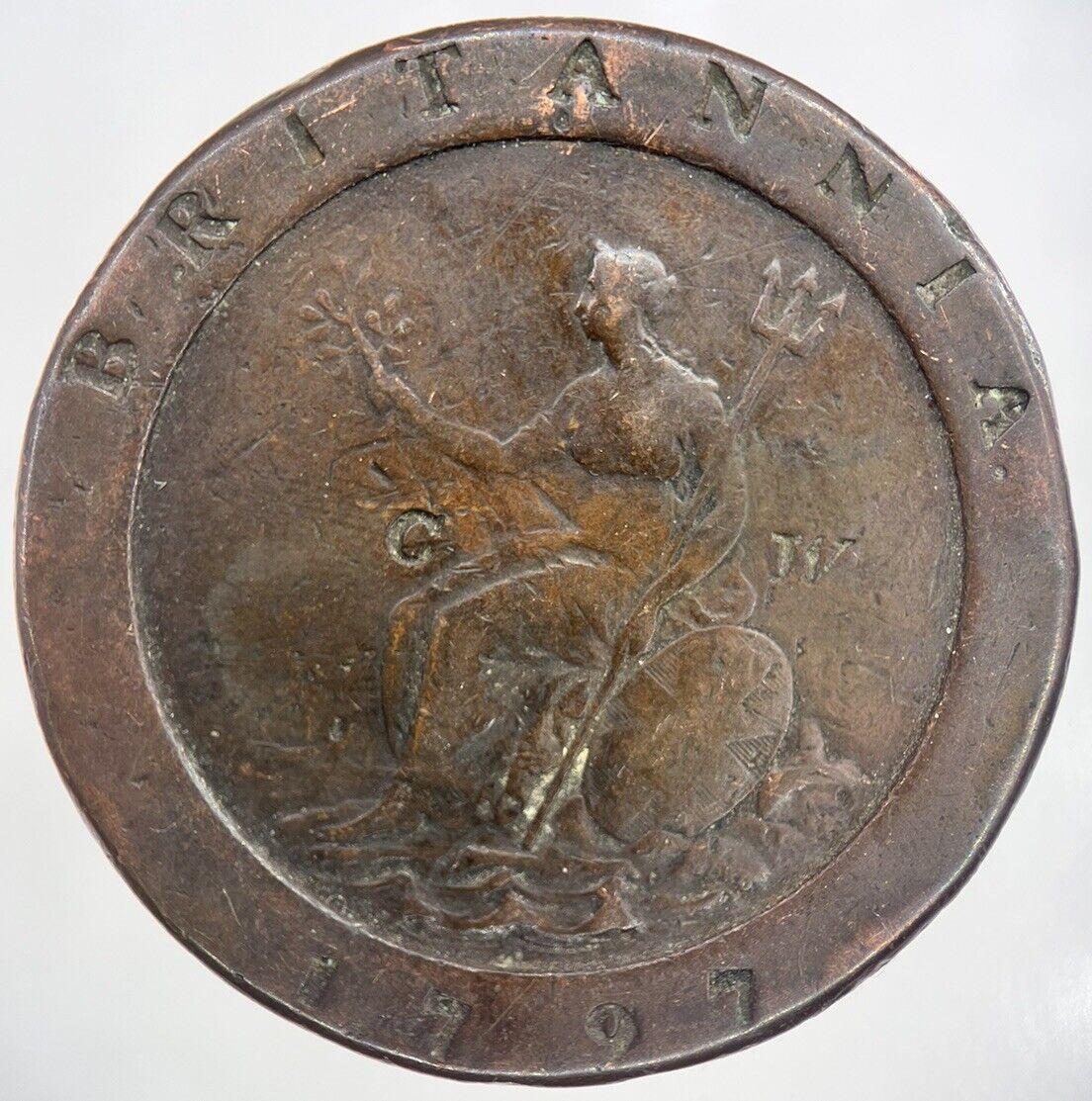 1797 George III Large Cartwheel Two-Pence Coin | Collectable Grade | a2165